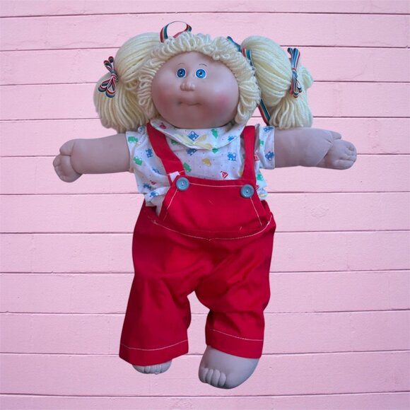 Vintage Cabbage Patch Kids Bundle Blonde Cornsilk Blue Eyes 1980s Dolls - Picture 2 of 9